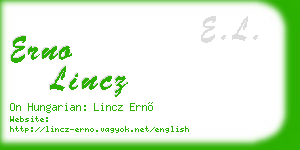 erno lincz business card
